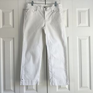 White House Black Market Capri Pants Size 2 White Cotton Spandex